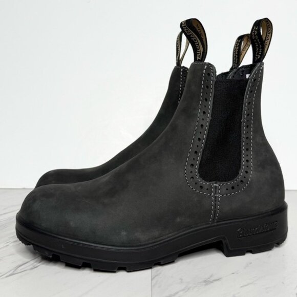 Blundstone 1630 Rustic Black Gray Chelsea Leather Boot 3.5 / 6.5 - Picture 1 of 16